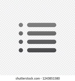 Simple list menu icon. On grid background