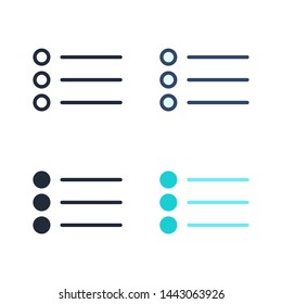 simple list menu icon Vector Template Flat Design