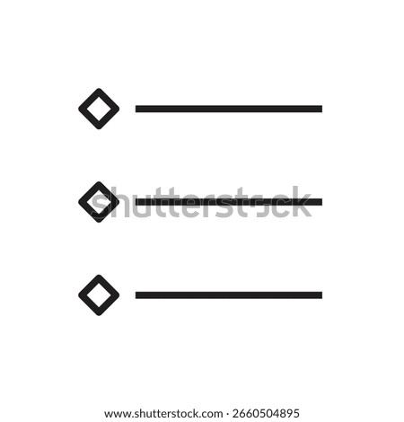 simple list with pint symbol design element