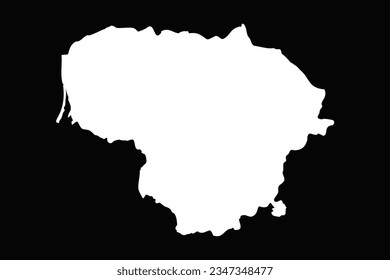Simple Lithuania Map Isolated on Black Background, can be used for business designs, presentation designs or any suitable designs.