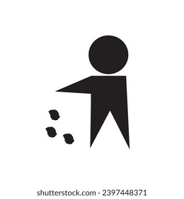 Simple littering icon black vector
