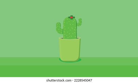 Simple Little Cactus Illustration Vector