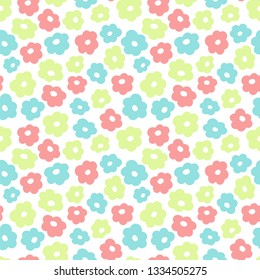 Simple little flower pattern, cute seamless vector background