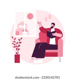 Simple living abstract concept vector illustration. Minimalist living, voluntary lifestyle practice, reduced consumption, sustainability, simple peaceful life, self-sufficiency abstract metaphor.