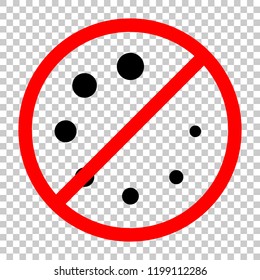 Simple loading symbol. Not allowed, black object in red warning sign with transparent background