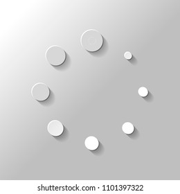 Simple loading symbol. Paper style with shadow on gray background