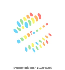 Simple loading symbol. Stack of colorful isometric icons on white background