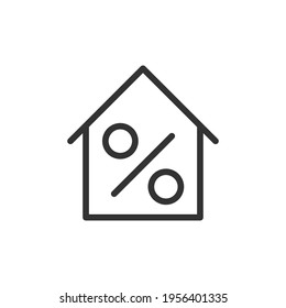 Icono de línea de préstamo simple. Símbolo premium con estilo de trazo. Icono de diseño del préstamo. Ilustración vectorial.
