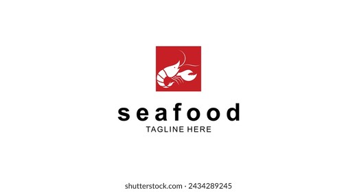Simple lobster logo design with modern concept| seafood logo| premium vector