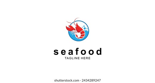 Simple lobster logo design with modern concept| seafood logo| premium vector