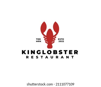 simple lobster seafood restaurant logo concept vector illustration