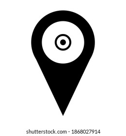 simple location icon in black and white