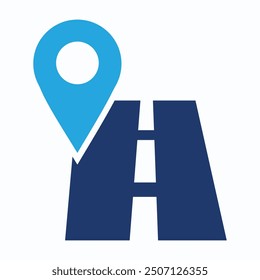 Simple location icon, road icon symbol illustration