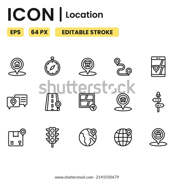 simple location\
icon set good for website, ui, ux, presentation, etc , editable\
stroke, pixel perfect , 64\
px