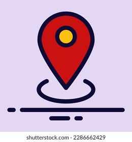 einfaches Standortsymbol Vektorgrafik modernes trendiges Design, geeignet für Werbung, Website, Social Media Post und andere grafische Bedürfnisse.
