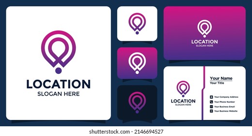 logotipo de ubicación simple y tarjeta de marca
