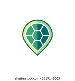 simple location logo with turtle shell concept, nature and animal concept logo