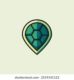 simple location logo with turtle shell concept, nature and animal concept logo