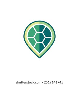 simple location logo with turtle shell concept, nature and animal concept logo