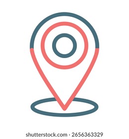 Einfache Position Pin-Symbol mit Cat Illustration Elements Design