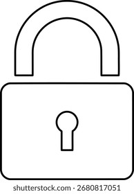Icono de bloqueo simple Vector de arte de línea negra
