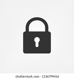 Simple lock icon. Black security sign illustration