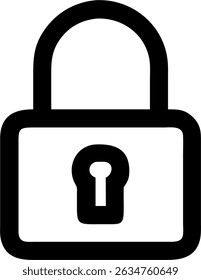Simple lock icon design. A security symbol, likely a padlock shape, isolated on a white background. Suitable for various security and protection themes.