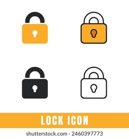 Simple Lock icons in different designs vector set