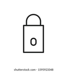 Simple lock line icon. Stroke pictogram. Vector illustration isolated on a white background. Premium quality symbol. Vector sign for mobile app and web sites.