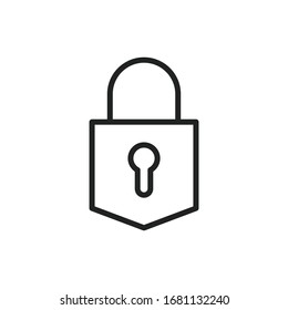 Icono de línea de bloqueo simple. Pictograma de trazo. Ilustración vectorial aislada en un fondo blanco. Símbolo de calidad superior. Signo de vector para aplicaciones móviles y sitios web.