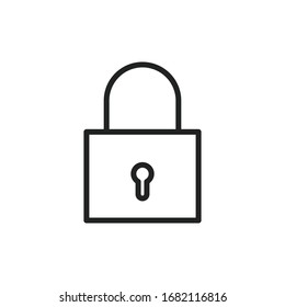 Icono de línea de bloqueo simple. Pictograma de trazo. Ilustración vectorial aislada en un fondo blanco. Símbolo de calidad superior. Signo de vector para aplicaciones móviles y sitios web.