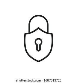 Simple lock line icon. Stroke pictogram. Vector illustration isolated on a white background. Premium quality symbol. Vector sign for mobile app and web sites.