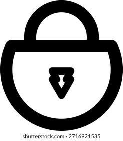Símbolo de contorno de bloqueo simple que representa seguridad, privacidad y protección de datos.