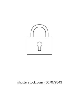 Simple Lock Pad. Outline Black Simple Vector Pictogram