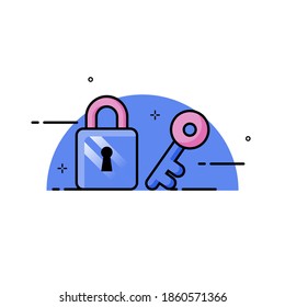 Simple lock and security illustration. Easy to edit with vector file. Can use for all your graphic design content. Especially about security.