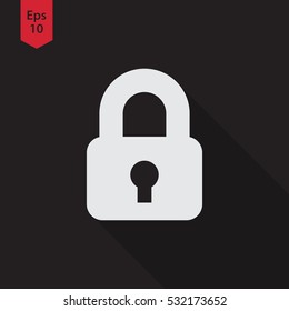 Simple Lock Symbol. Flat Icon Style. Vector Sign Illustration