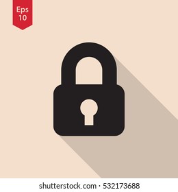 Simple Lock Symbol. Flat Icon Style. Vector Sign Illustration