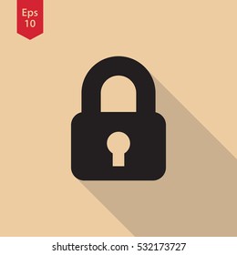 Simple Lock Symbol. Flat Icon Style. Vector Sign Illustration