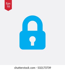 Simple Lock Symbol. Flat Icon Style. Vector Sign Illustration