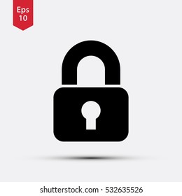 Simple Lock Symbol. Locked And Unlocked Lock. Flat Icon Style. Vector Sign Illustration