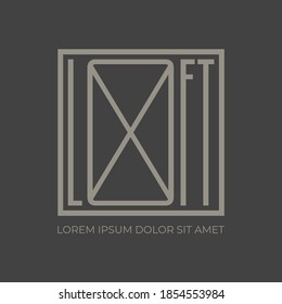 Simple loft logo template on the dark background - Shutterstock ID 1854553984