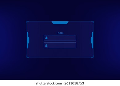 Simple login form for website and mobile app on dark blue color background, vector illustration