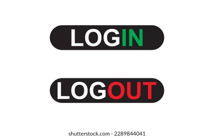 Simple login or logout buttons, premium vector icon, sign in and sign out symbols, concept web button, icon exit or enter, linear style login and logout,arrows and door signs, editable dam image