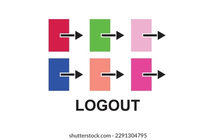 Simple login or logout buttons, premium vector icon, sign in and sign out symbols, concept web button, icon exit or enter, linear style login and logout,arrows and door signs, editable dam 