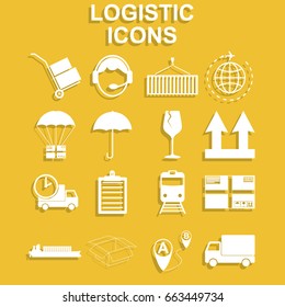 Simple logistics icons set. Vector concept illustration for design.