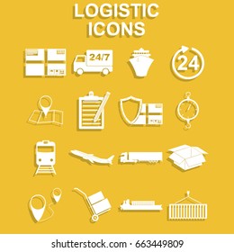 Simple logistics icons set. Vector concept illustration for design.