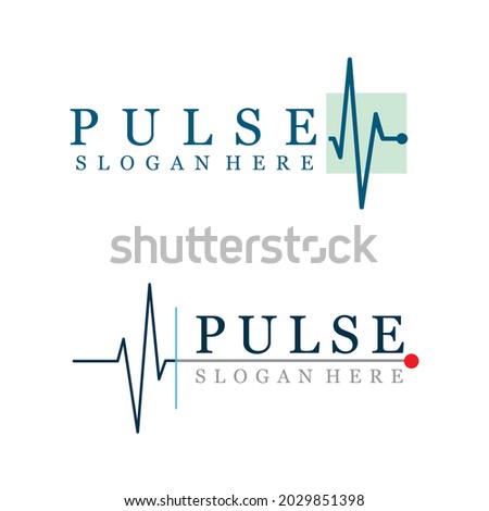 simple logo about heartbeat in ecg