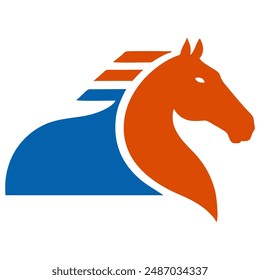 SIMPLE LOGO ABOUT HORSES, HORSE BREEDING OR RACING HORSES