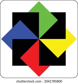 logotipo simple sobre ciclo cuadrado