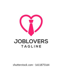 Simple logo about workers who work with love. Designed by combining the heart icon and the worker symbol represented by the tie icon.